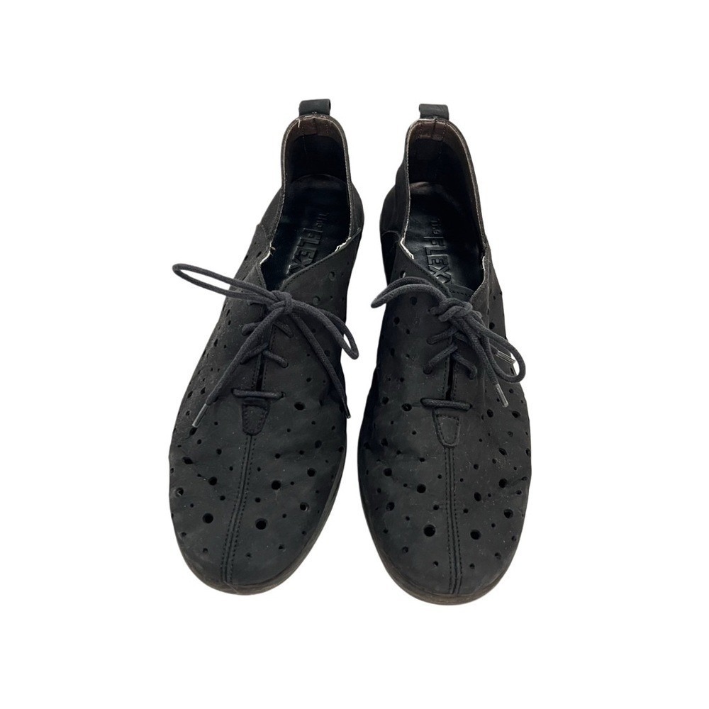 The FLEXX Black Leather Perforated Lace Up Shoes Lagenlook Art to Wear 9.5 EU 41 - Picture 4 of 10